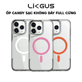Ốp Lưng Trong Suốt Không Ố Hỗ Trợ Sạc Không Dây LIKGUS CANDY MAG IP 12-13-14-15-16-Promax-Pro-Plus