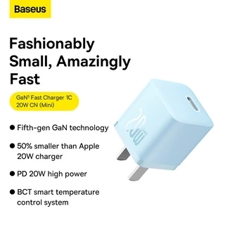 Củ sạc nhanh BASEUS PD 20W GaN5 1C thích hợp cho i14 13 12 pro max