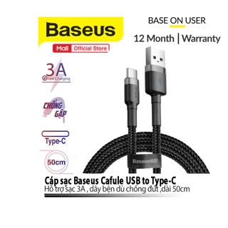 Cáp sạc Baseus Cafule USB to TypeC hỗ trợ truyền dữ liệu cho Android/15/15 ProMax/15 Pro/16pro/16promax (0.5m/1m/2m/3m)