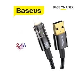 Cáp sạc tự ngắt PD12W Baseus Explorer Series USB dùng cho iP6/7/8/10/11/12/13/14 vải dù siêu bền dài 100CM  ( Đen )