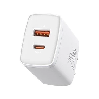 Củ sạc nhanh Baseus Compact Quick Charger PD 20W 2 cổng ( USB + Type C Dual Port, QC 3.0, chân cắm US ) nhỏ gọn