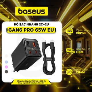 Bộ sạc nhanh đa năng Baseus GaN6 Pro 2C+2U 65W EU