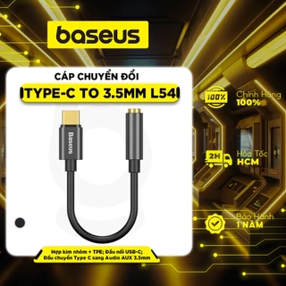 Cáp chuyển đổi Type-C Baseus Male to 3.5mm Female L54 - Màu đen