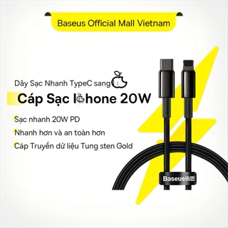 Cáp Sạc Nhanh Baseus 20W Đầu USB C Sang điện thoại i8-14 Sạc Nhanh Cho phone i12 13 14