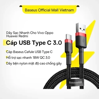 Cáp Sạc Nhanh Baseus Dây Sạc USB sang Type-C  cho Xiaomi redmi Samsung S7 S8 S9 dài 0.5m 1m 2m