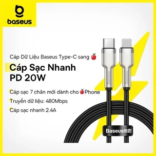 Dây cáp sạc nhanh 20W Baseus từ đầu type C sang đầu phone 20W dây bện cực bền·