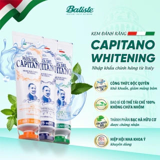 Kem Đánh Răng Trắng Răng Capitano Toothpaste Italy Giải Quyết Các Vấn Đề Răng Miệng, Trắng Sáng Tự Nhiên 75ml