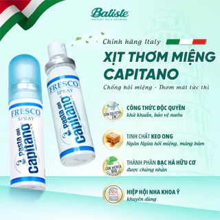 Xịt Thơm Miệng CAPITANO Mouth Spray 15ml Hương Bạc Hà - Ngừa Hôi Miệng - Cho Hơi Thở Thơm Mát Sảng Khoái Tức Thì