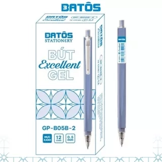 Hộp 12 cây bút gel bấm 0.5mm Batôs 3 Excellent GP-B05K-2 viết êm trơn , nét nhỏ chữ đẹp.