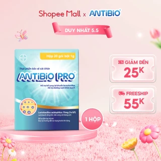 Thực Phẩm bổ sung lợi khuẩn hỗ trợ đường ruột ANTIBIO PRO, Cân Bằng Hệ Vi Sinh Hộp 20 Gói x 1g