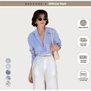 BBSTORE’S Áo Sơ Mi Linen Sọc Xanh Công Sở - A3280