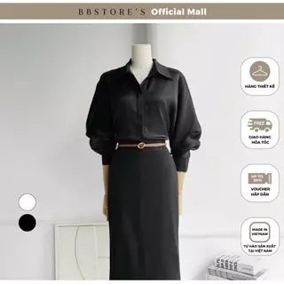 BBSTORE’S Áo Sơ Mi Tay Dài Voan Ánh Kim Thanh Lịch - A3608