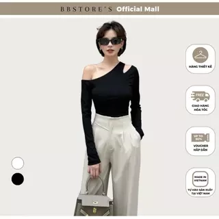 BBSTORE’S Áo Thun Tay Dài Khoét Vai Cá Tính - A2267