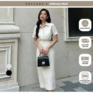 BBSTORE’S Set Áo Sơ Mi Phối Chân Váy Suông Dài Thanh Lịch - K3265