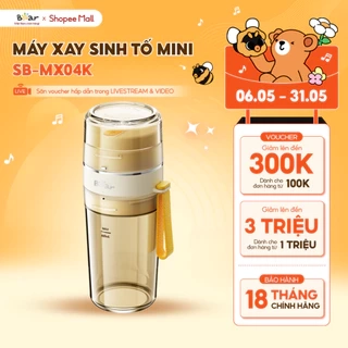 Máy Xay Sinh Tố Cầm Tay Bear Dung Tích 600ml Máy Xay Sinh Tố Mini Cầm Tay Máy Say Sinh Tố 3 Cối Máy Say Hoa Quả  D04A1
