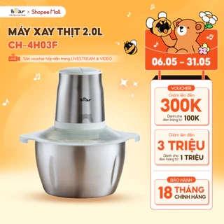 Máy Xay Thịt Bear Máy Xay Thịt Đa Năng Cối Xay Thịt Máy Xay Nhanh Xay Nhuyễn Thịt Cá Xay Mạnh Mẽ 4 Lưỡi Dao CH-4H03F
