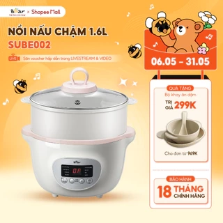 Nồi Nấu Cháo Chậm BEAR 1.6L Nồi Nấu Chậm Cho Bé 7 Chế Độ Nồi Chưng Yến Hấp Hầm Canh Súp Chè Giữ Ấm Bản TViệt SUBE002