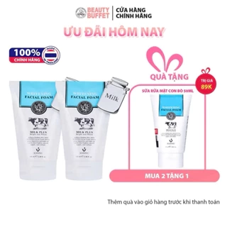 Combo Sữa rửa mặt tạo bọt dưỡng trắng Beauty Buffet Scentio Milk Plus Whitening Q10 Facial Foam 100ml