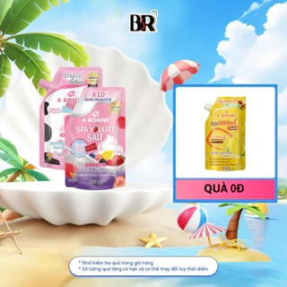 Combo Muối Sữa Spa và Muối Sữa Yogurt A BONNE' 350g (vòi) Tặng Muối Vitamin C 350g