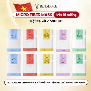 Combo Mix 10 Miếng Mặt Nạ Vải Vi Sợi Be'Balance MICRO FIBER MASK 3in1 giúp Làm Đẹp Da