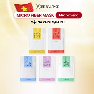 Combo Mix 5 Miếng Mặt Nạ Vải Vi Sợi Be'Balance MICRO FIBER MASK 3in1 giúp Làm Đẹp Da