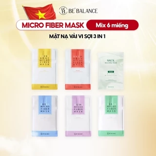Combo Mix 6 Miếng Mặt Nạ Vải Vi Sợi Be'Balance MICRO FIBER MASK giúp Làm Đẹp Da