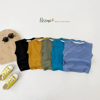 Áo ba lỗ 6 màu cho bé Beemo,Chất liệu cotton co giãn 4 chiều mềm mịn, thấm mồ hôi,Thiết kế basic phối túi ngực B270