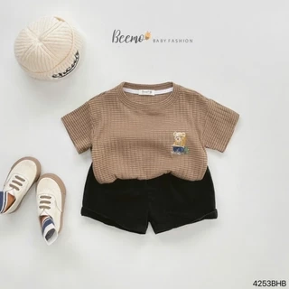 Set cotton in hình gấu cho bé Beemo Chất liệu cotton tăm co giãn thoáng khí B609