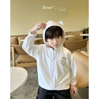 Áo khoác chống nắng Beemo in hình gấu dễ thương vải thun lạnh thoáng mát cho bé trai từ 9-24kg 5137AHB