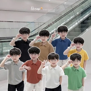 Áo phông polo Beemo cộc tay nhiều màu vải cotton mặc đi học đi chơi cho bé từ 9-24kg 4645AHB