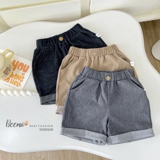 Quần short Beemo giả jean gập gấu năng động vải da cá thoáng mát cho bé trai từ 9-24kg 5099QHB