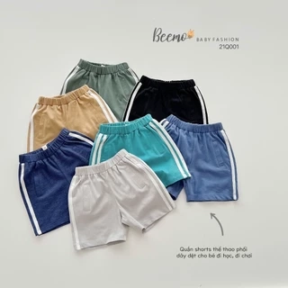 Quần đùi cho bé Beemo phối sọc viền thể thao năng động vải cotton thấm hút mồ hôi từ 1 - 7 tuổi 21Q001