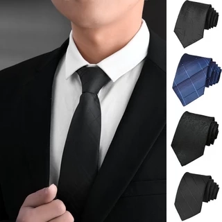 Dây Kéo Nam Cà Vạt Công Sở Phù Dâu Đen Thời Trang Cưới Hàn Quốc Sọc Slacker 's Tie YYX01
