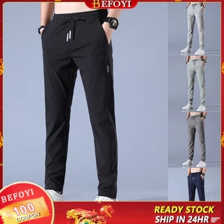 Quần Dài Nam Ice Silk Slim Fit Thẳng Chân Doanh Nhân Hàn Quốc Thắt Lưng Co Giãn Màu Đen Plus Size WW008