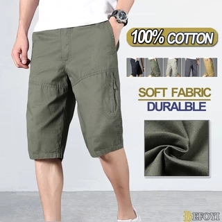 Quần Short Nam Quần Short Rời Plus Size Bố Mặc Ngoài Mùa Hè Cotton Thường Ngày Cướp Biển Quần Short Thứ Năm L-6XL BEFOYI ZXH085