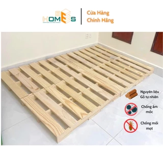 Giường gỗ thông pallet Behomes, chống ẩm mốc mối mọt, mặt nhẵn mịn