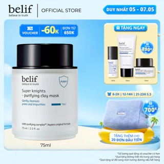 Mặt nạ đất sét thanh lọc và làm sạch lỗ chân lông belif Super Knights Purifying Clay Mask 75ml