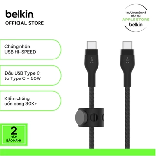 Cáp sạc nhanh USB Type C - C BOOST↑CHARGE™ Belkin 100W vỏ dù, 2M