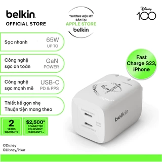 Sạc nhanh BOOST↑CHARGE PRO GaN Belkin 65W - 2 cổng USB-C PD 3.0 PPS phiên bản đặc biệt Ironman/Disney