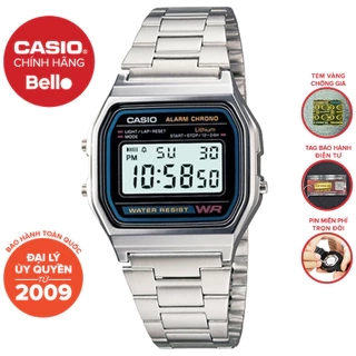 Đồng hồ Nam dây thép Casio A158WA-1 chính hãng bảo hành 1 năm Pin trọn đời