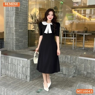 Đầm thiết kế BEMINE cổ sen có nơ dáng chữ A phù hợp đi làm, đi chơi-MT10043