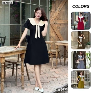 Đầm thiết kế cổ nơ tùng chữ A BEMINE MT9022