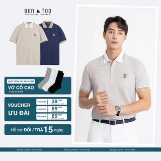 Áo polo form REGULAR R1300 BD282 chất cotton đứng form cao cấp hoạ tiết basic thoáng mát BEN & TOD