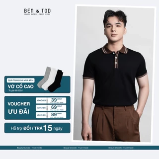Áo polo nam cao cấp form REGULAR R1300 BD280 chất cotton phối bo cổ họa tiết đơn giản cao cấp nam tính BEN & TOD