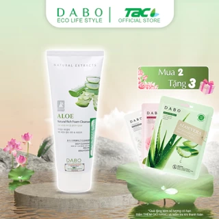 Sữa rửa mặt lô hội 3 in 1 Dabo Aloe Natural Rich Foam Cleanser 180ml