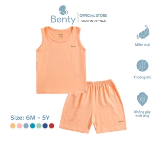 Bộ ba lỗ BENTY trẻ em trơn basic dễ phối đồ,chất vải mềm mịn, mát mẻ cho bé từ 6 tháng đến 5 tuổi