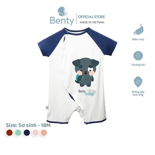 Bộ body cộc lệch in hình gấu BENTY BT018 chất liệu mềm mịn mát, bodysuit cho bé dễ thương