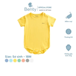 Body chip cộc tay cài vai BENTY cao cấp bé trai bé gái, body bé sơ sinh an toàn da
