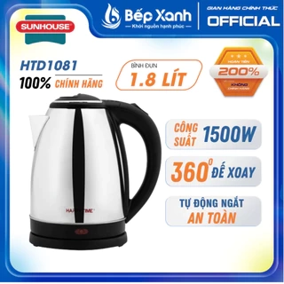Bình đun siêu tốc Sunhouse Happy Time HTD1081 - Dung tích 1.8L - Thép không gỉ