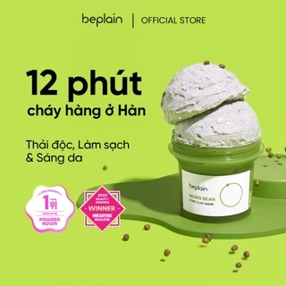 Mặt nạ đất sét BEPLAIN X LeoJ 120ml chiết xuất đậu xanh se khít lỗ chân lông giảm mụn đầu đen